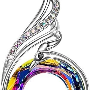 Kate Lynn "Rise From the Ashes Phoenix Necklace Made with Crystals from Austria, 18"+2" Necklace, Packaged with Jewelry Box, Birthday Gift for Women, Symbol of Luck and Renewal